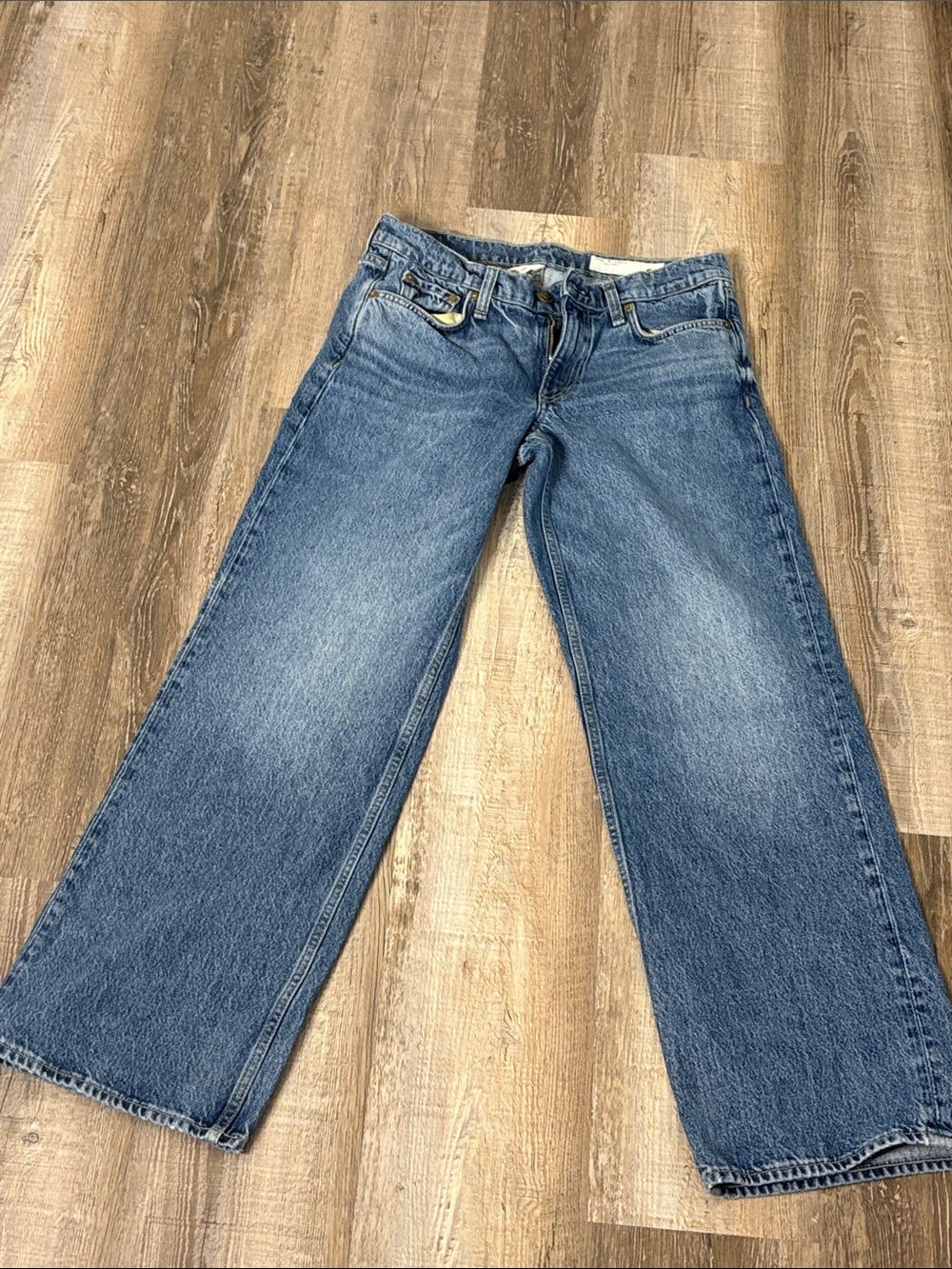 rag & bone Medium Wash Wide-Leg Denim Jeans